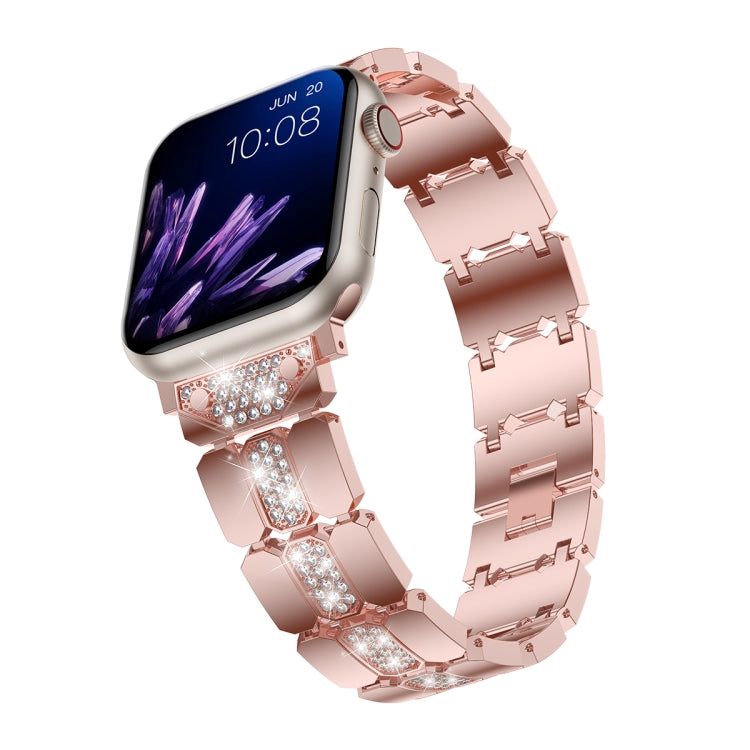 Diamond Metal Watch Band, For Apple Watch SE 2022 44mm, For Apple Watch 7 41mm, For Apple Watch 7 45mm, For Apple Watch SE 40mm